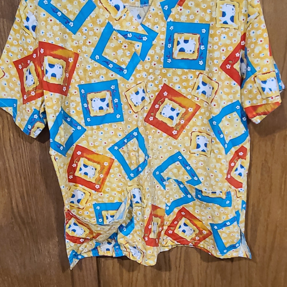 Colorful Scrub Top